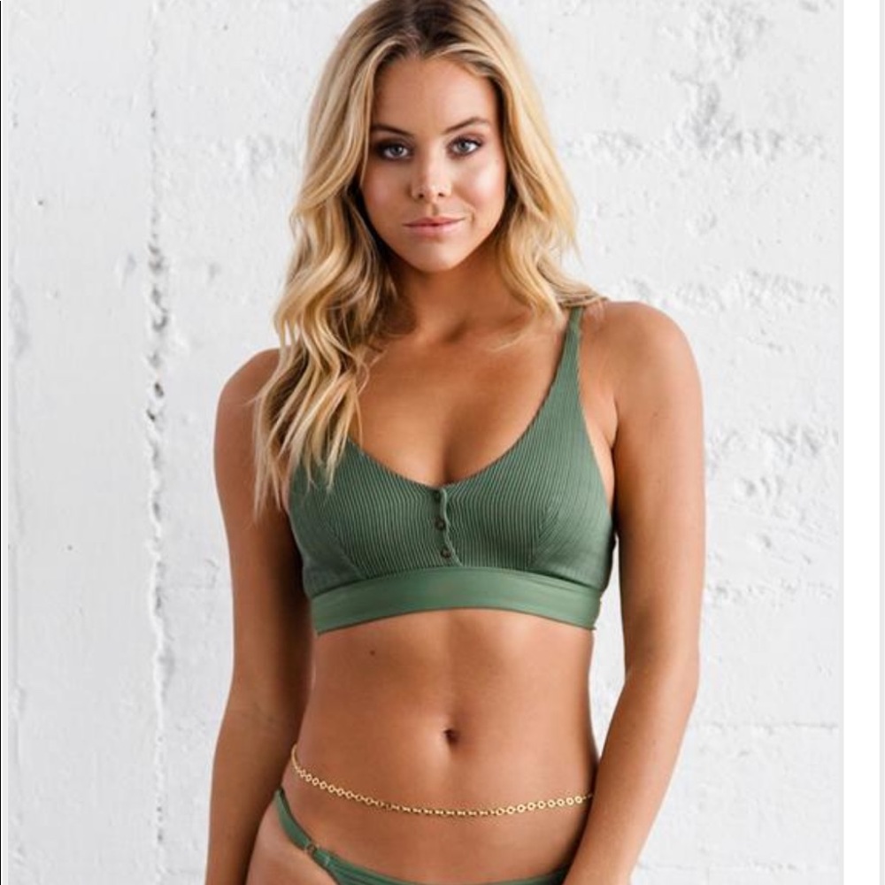 Beach Babe “Jade” Bikini Top in Sage